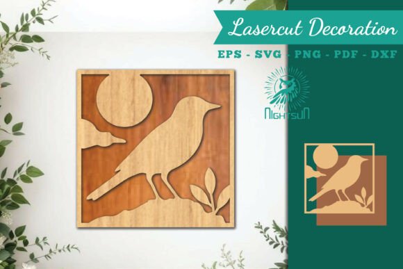Bird Lasercut Wall Decor SVG 6: Elegant Designs
