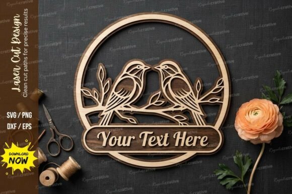 Bird Name Frame Laser Cut Svg Cutting