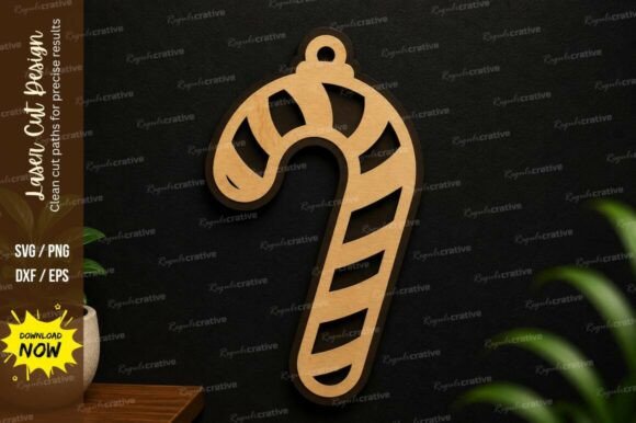 Candy Cane Ornament Laser Cut Svg File