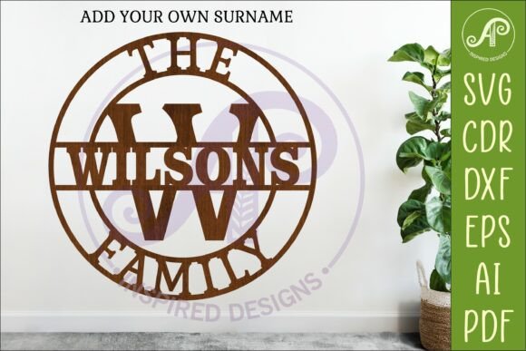 Create a Personalized Monogram Family Letter W Name Sign SVG