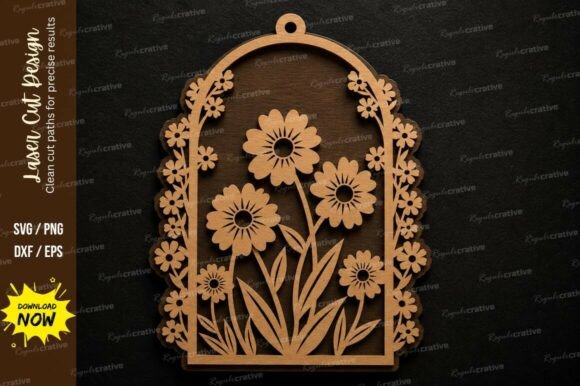 Daisy Flower Ornament SVG: Elegant Laser Cut Design