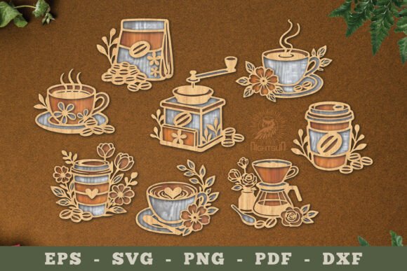 Decorative Coffee Lasercut Decoration