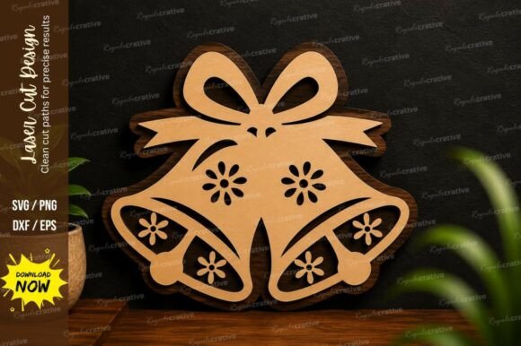 Double Bell Christmas Laser Cut SVG