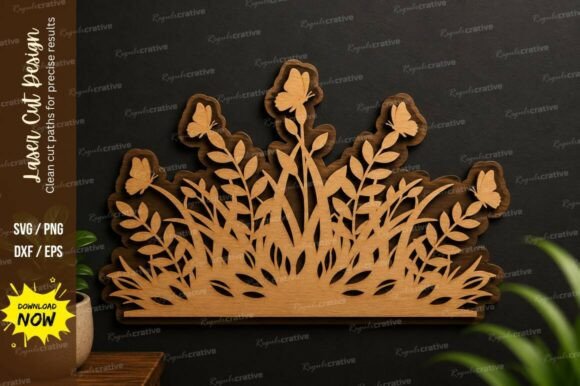 Floral Bush Decor Laser Cut Svg File