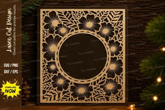 Floral Mandala Frame Laser Cut Svg