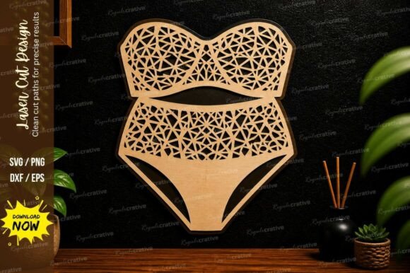 Geometric Bikini Art Laser Cut Svg File: Precision Craft