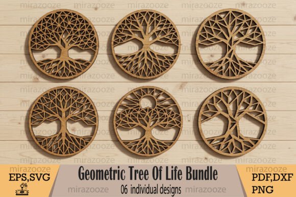 Geometric Tree of Life Bundle: Modern Decor Designs