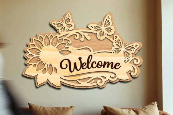 Laser Cut Welcome Sign Wall Art SVG
