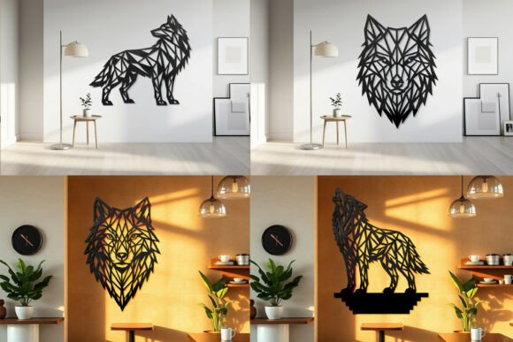 Laser Cut Wolf Wall Art SVG Bundle