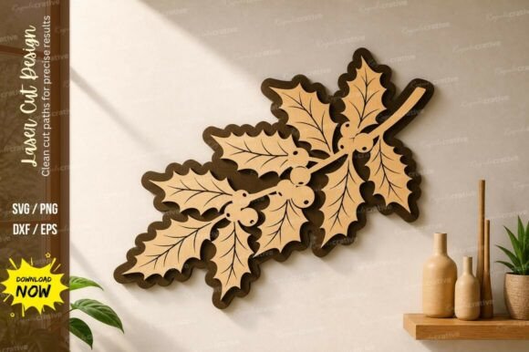 Leaf Branch Wall Art Laser Cut Svg