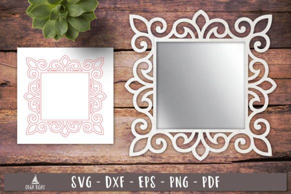 Ornate Square Frame SVG Laser Cut Design