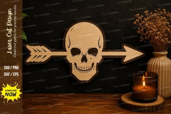 Skull Arrow Wall Art SVG Laser Cut Svg