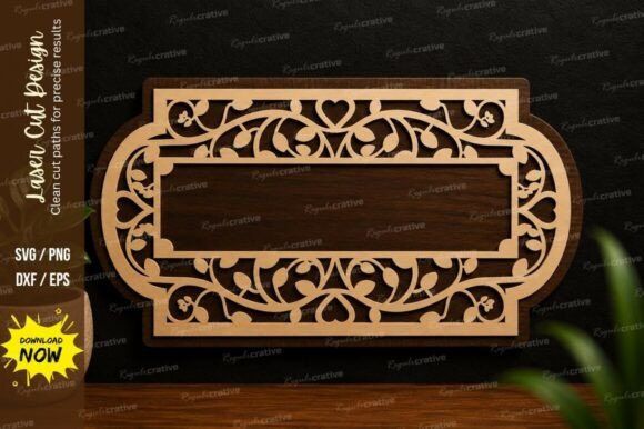Vintage Oval Frame Laser Cut SVG Design