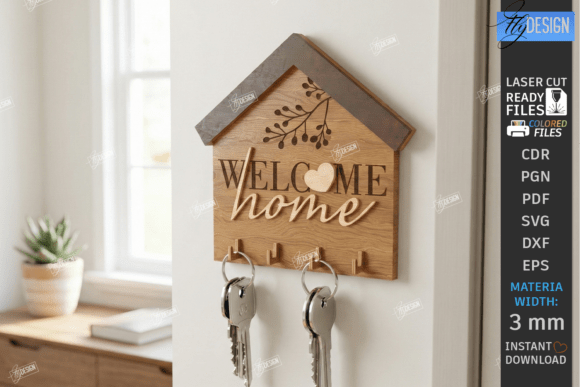 Wall Key Holder Laser Cut | Key Hanger